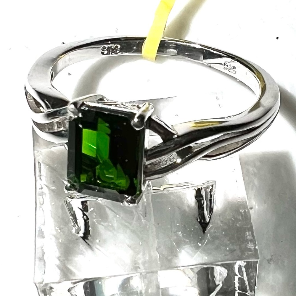 Chrome Diopside Platinum Over Sterling Ring